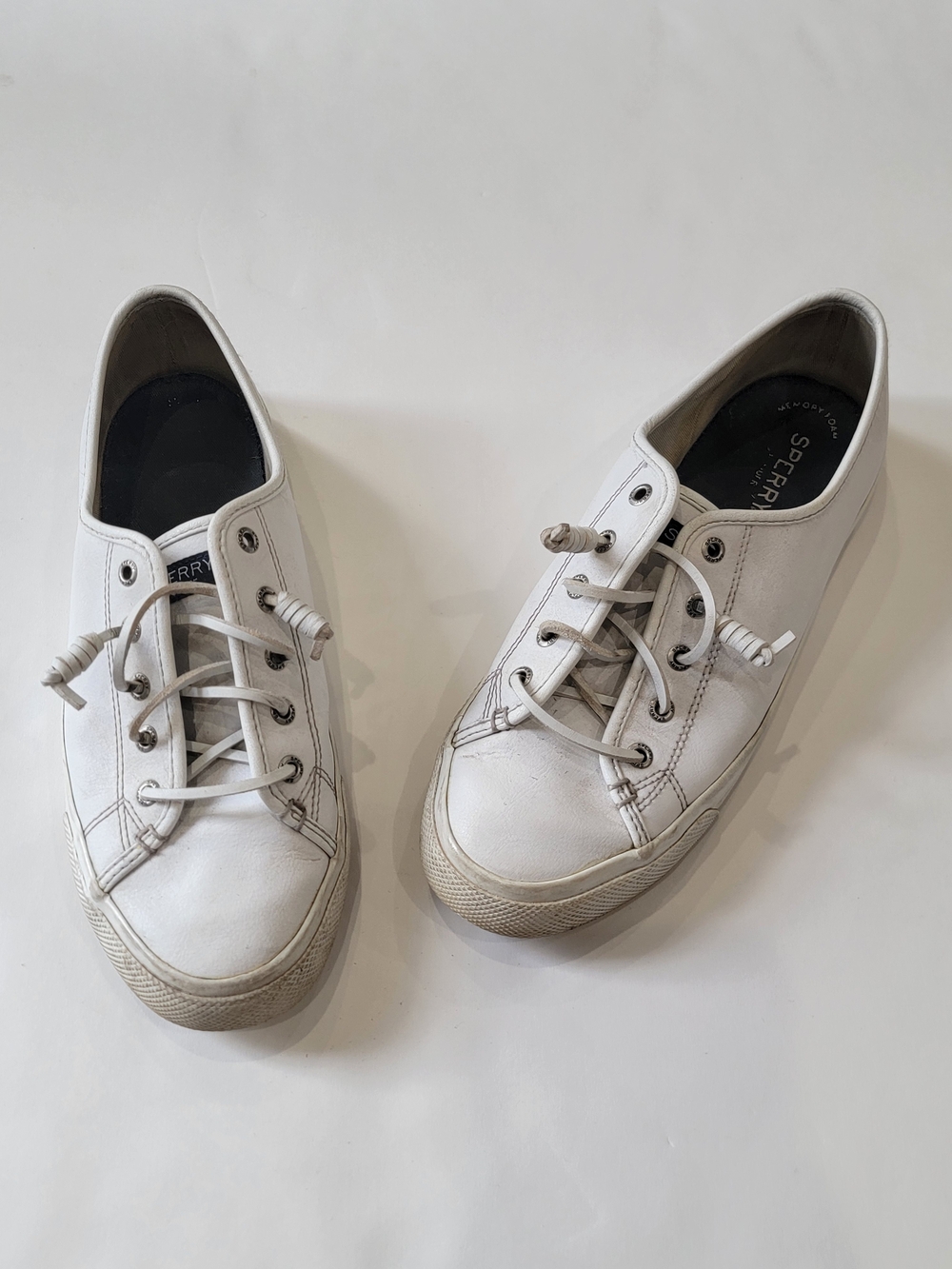 Sperry White Leather Low-Top Sneakers
